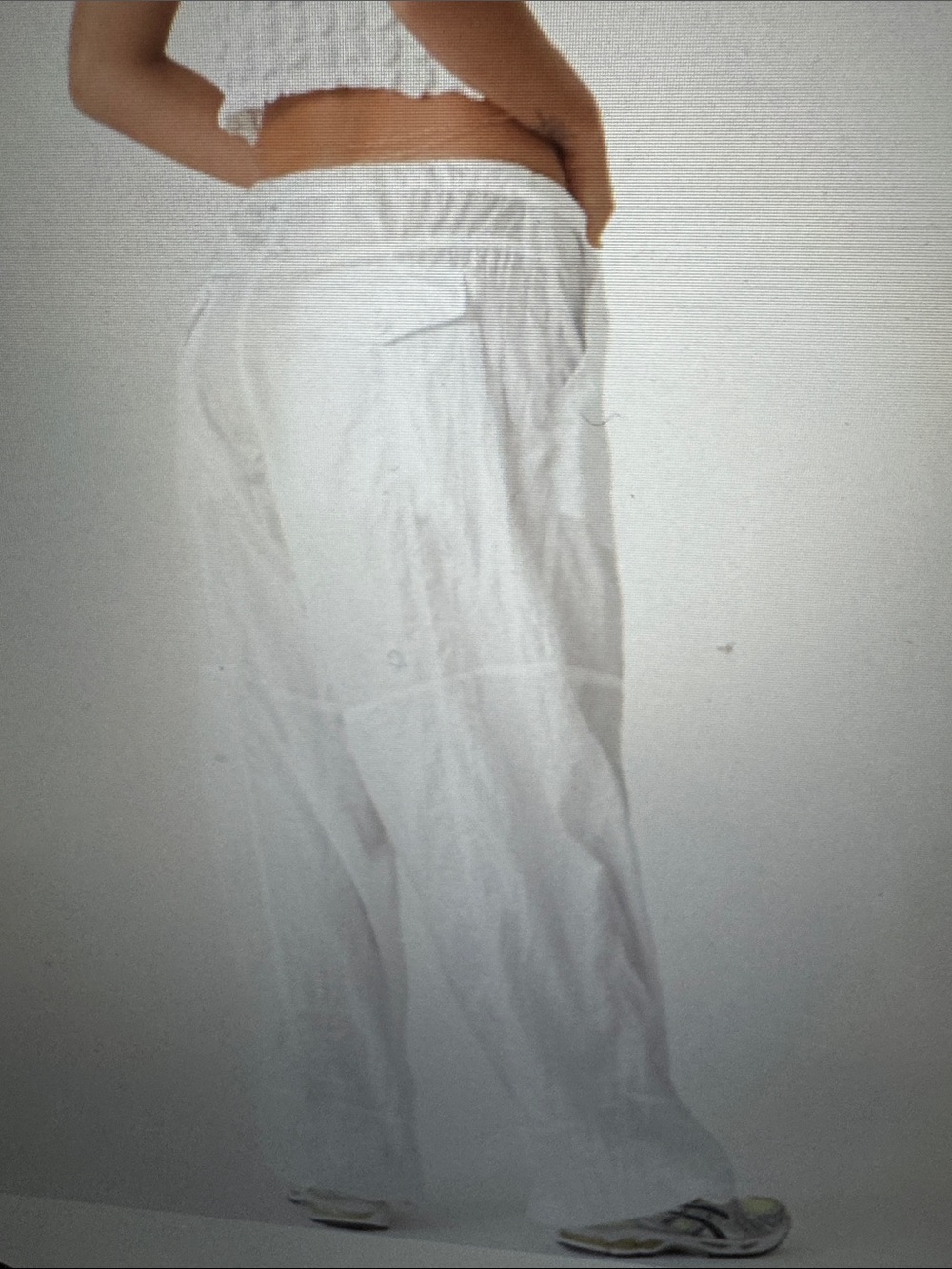 Motel Rocks White Wide-Leg Drawstring Trousers - Picture 4 of 7
